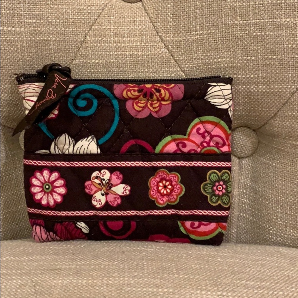 Vera Bradley pink zip up wallet/card holder